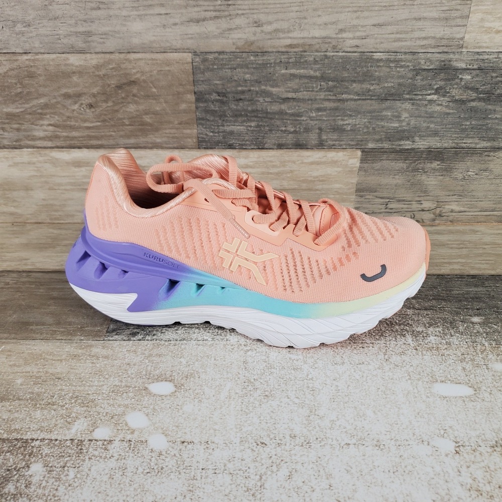 KURU Triple Max Ion Womens Shoes Sz 7.5 M Running Coral Sunset Lace Up Sneakers